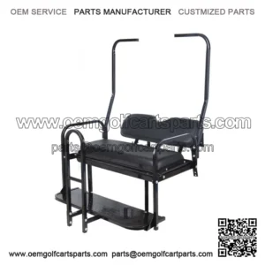 For 1982-2000 Club Car DS Golf Cart Flip Folding Rear Seat Kit w/ Grab Bar black