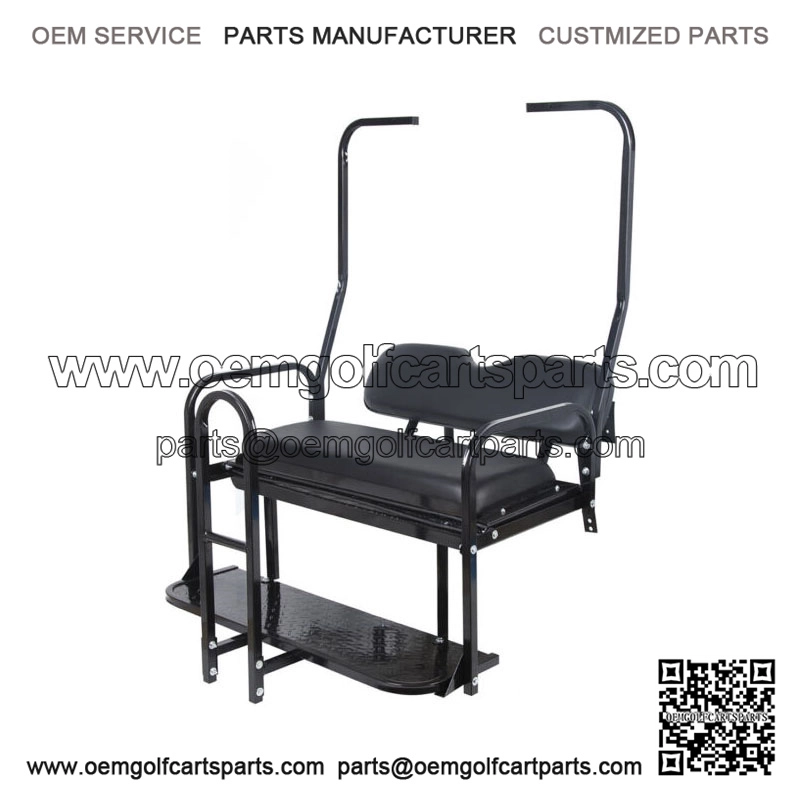 For 1982-2000 Club Car DS Golf Cart Flip Folding Rear Seat Kit w/ Grab Bar black