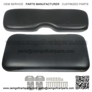 Black Front Seat Cushion with Hardware For EZGO Medalist TXT 1994-2013 Golf Cart