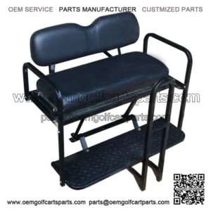 Rear Flip Seat Kit for EZGO Golf Cart RXV Model (Black) with Grab Bar 2008-2015