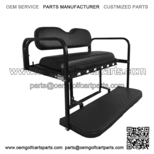 MACH3 Rear Flip Seat for EZGO TXT Golf Carts (1994.5 & Up) - Black Cushions