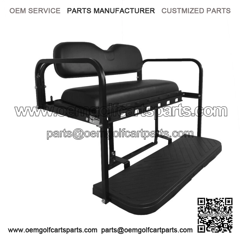 MACH3 Rear Flip Seat for EZGO TXT Golf Carts (1994.5 & Up) - Black Cushions