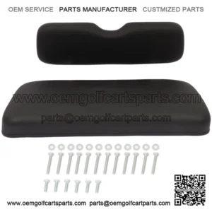 Fits E-Z-GO TXT Black Golf Cart Front Back & Seat Cushion Set