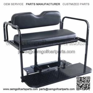 Yamaha Drive2 Golf Cart Flip Folding Rear Back Seat Kit - Black Cushions