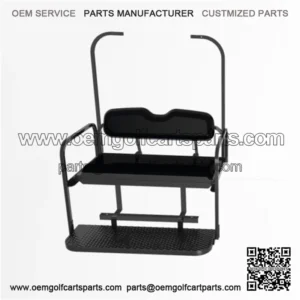 Club Car DS Old Black Rear Flip Seat with Roof Supports (1982-2000.5)