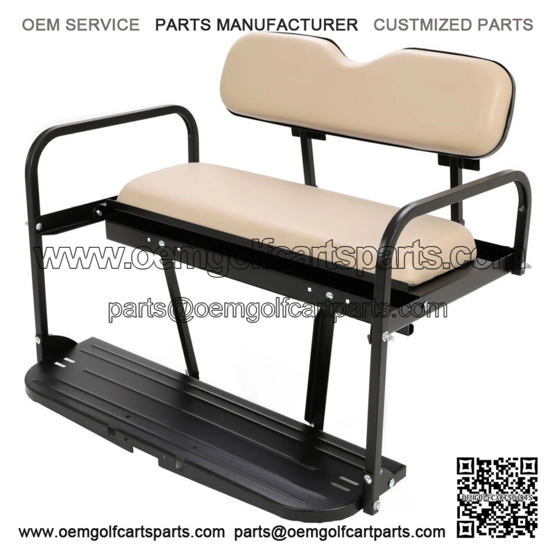 New Golf Cart Tan Flip Folding Rear Back Seat Kit For EZGO Marathon Pre-1994
