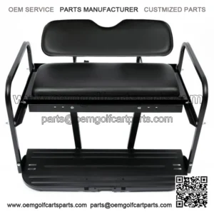 Black Flip Folding Rear Back Seat Kit For EZGO Marathon Pre-1994 Golf Cart
