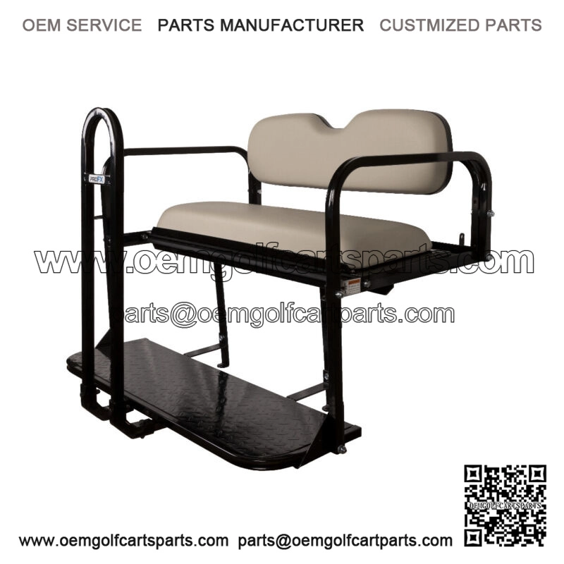 ProFX Rear Seat Kit w/ Grab Bar for Yamaha Drive2 (2017+) Golf Cart - Stone Gray