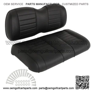 New Black Luxurious Golf Cart Front Seat Cushion Set Fits EZGO GOLF CART TXT