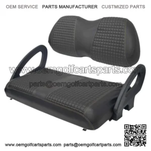 Front Seat Cover Kit For Club Car Precedent Golf Carts - Black No Staple