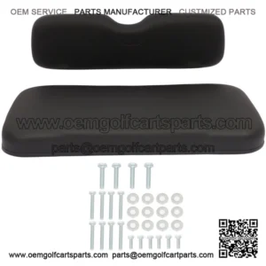 Black Golf Cart Front Seat Cushion Set Fits EZGO RXV High Quality