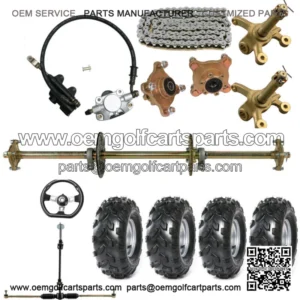 32" Rear Axle Kit Complete 8" Wheels Front Steering Tie Rod for Go Kart ATV Quad