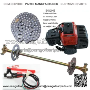 29" Go Kart Rear Axle Kit + 49cc 2 Stroke Engine Motor ATV Golf Cart Trike Quad