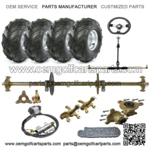 32" Rear Axle Kit Complete Wheels Front Steering Wheel Assembly for Go kart ATV