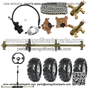 32" Rear Axle Kit 8" Wheels Front Steering Wheel Tie Rod Go Kart ATV Buggy Quad