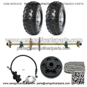 44" Go Kart Rear Axle Kit 428 Clutch Sprocket Rotor Wheel Hub ATV Cart 8" Wheels