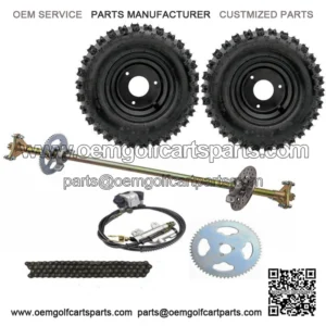 29" Go Kart Rear Live Axle Kit Wheels Sprocket Brake Hub for Trike Golf Cart ATV