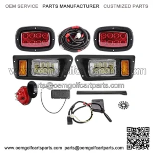Complete 12V Golf Cart Light Kit with Headlights, Tail Lights, Turn Signals, Brake Lights, Flasher & Horn