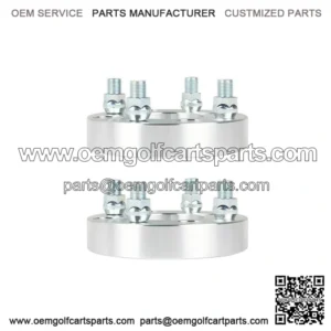 2Pcs 1 Inch Golf Cart Wheel Spacers, 1/2x20 Studs, 62mm Hub Bore, 4x4 Bolt Pattern