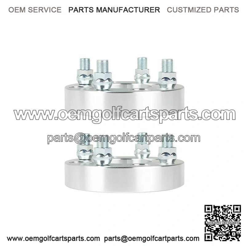 2Pcs 1 Inch Golf Cart Wheel Spacers, 1/2x20 Studs, 62mm Hub Bore, 4x4 Bolt Pattern