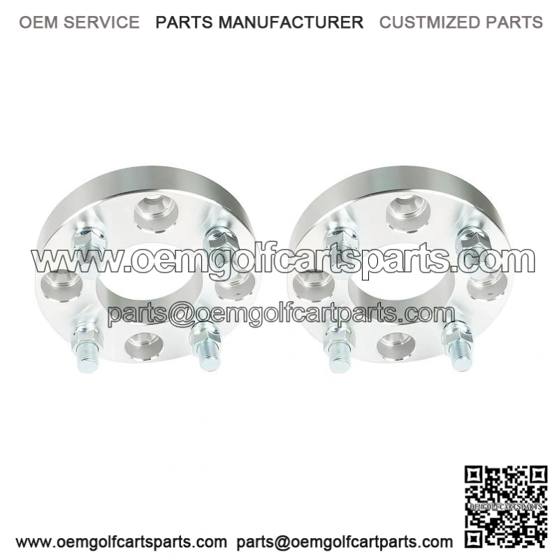 2Pcs 1 Inch Golf Cart Wheel Spacers, 1/2x20 Studs, 62mm Hub Bore, 4x4 Bolt Pattern - Image 2