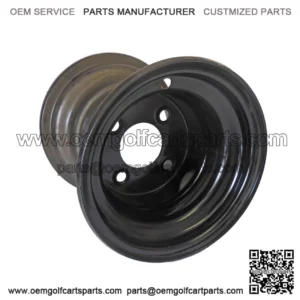 8" x 8.5" Steel Rim Wheel (4 on 4), 4" Bolt Circle, for Go Kart, Golf Cart, Yard Kart