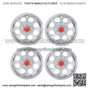 4Pcs Silver 10" Golf Cart Wheel Cover Hub Caps for EZGO, Club Car, Yamaha