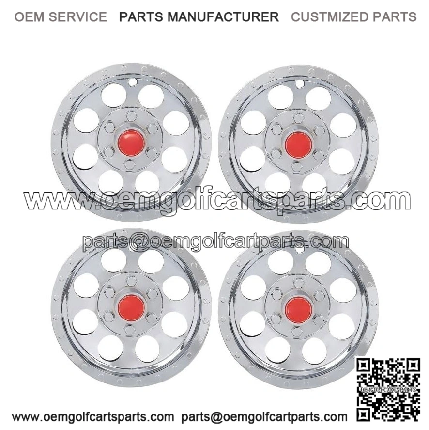 4Pcs Silver 10" Golf Cart Wheel Cover Hub Caps for EZGO, Club Car, Yamaha